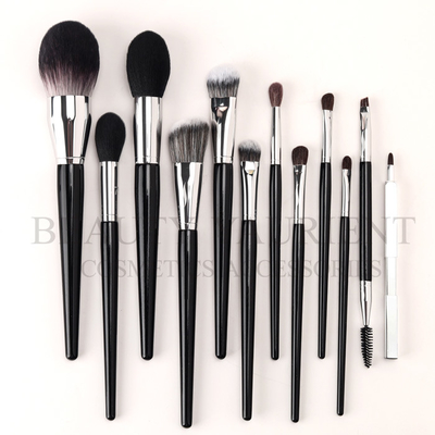 Brosse de lecture en bois noire de maquillage de morceau de la poignée 12-16cm12 avec la poche d'unité centrale